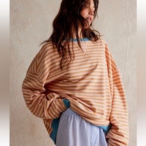 Free People classic stripped crewneck sweatshirt